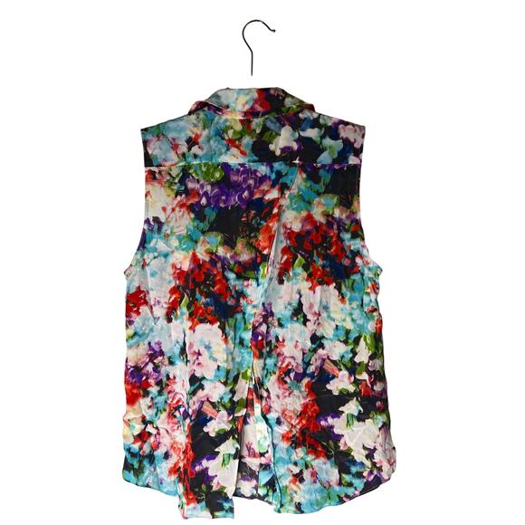 Parker Floral Silk Button Up Blouse - Picture 2 of 16